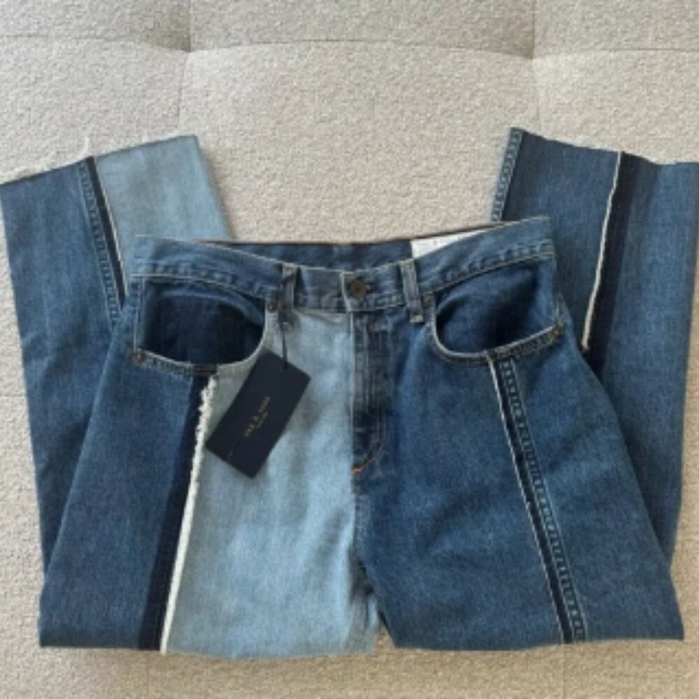 NWT RAG AND BONE MAGNOLIA DISTRESSED TWO TONED JEANS - SIZE 29